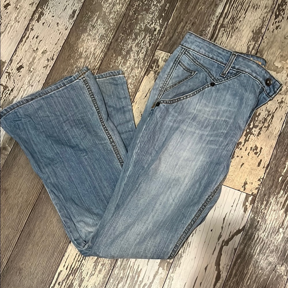 Cruel Girl Blue Flare Wide Leg Jeans 13/32 vintage rocky look